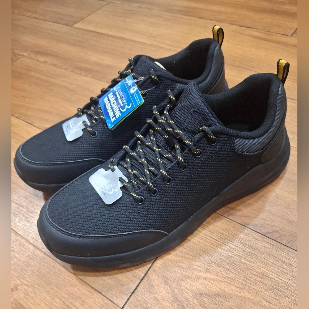 Skechers Black Shoes with Yellow Highlights